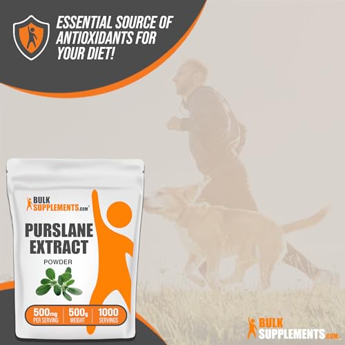 BulkSupplements.com Purslane Extract Powder, Gluten Free, 500mg per Serving, 1kg K76137