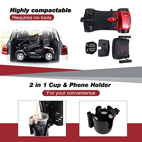 Electric Mobility Scooter for Seniors and Adults, 300 LBS Capacity, Red M66458
