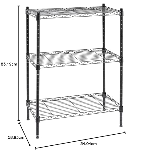 Amazon Basics 5-Shelf Heavy Duty Storage Shelving Unit on Casters, Black A813013
