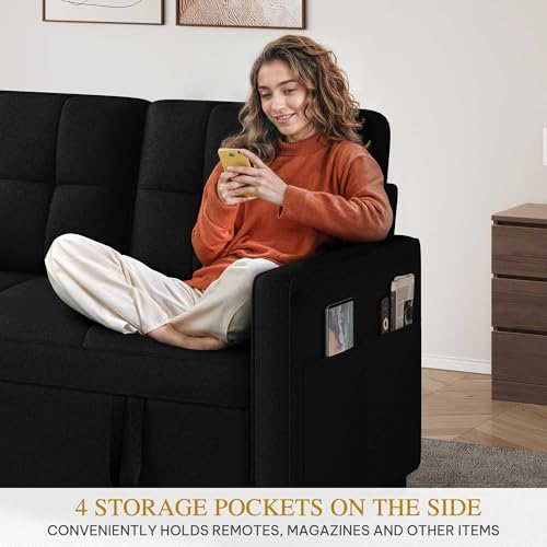 YITAHOME 55" Convertible Sofa Bed 3-in-1 Sleeper Sofa with Iron Frame, Grey L176893