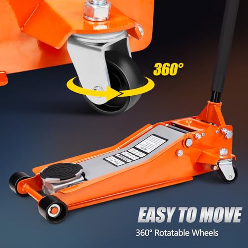TUFFIOM Low Profile Floor Jack, Dual Pistons Quick Lift for Cars & SUVs K567715
