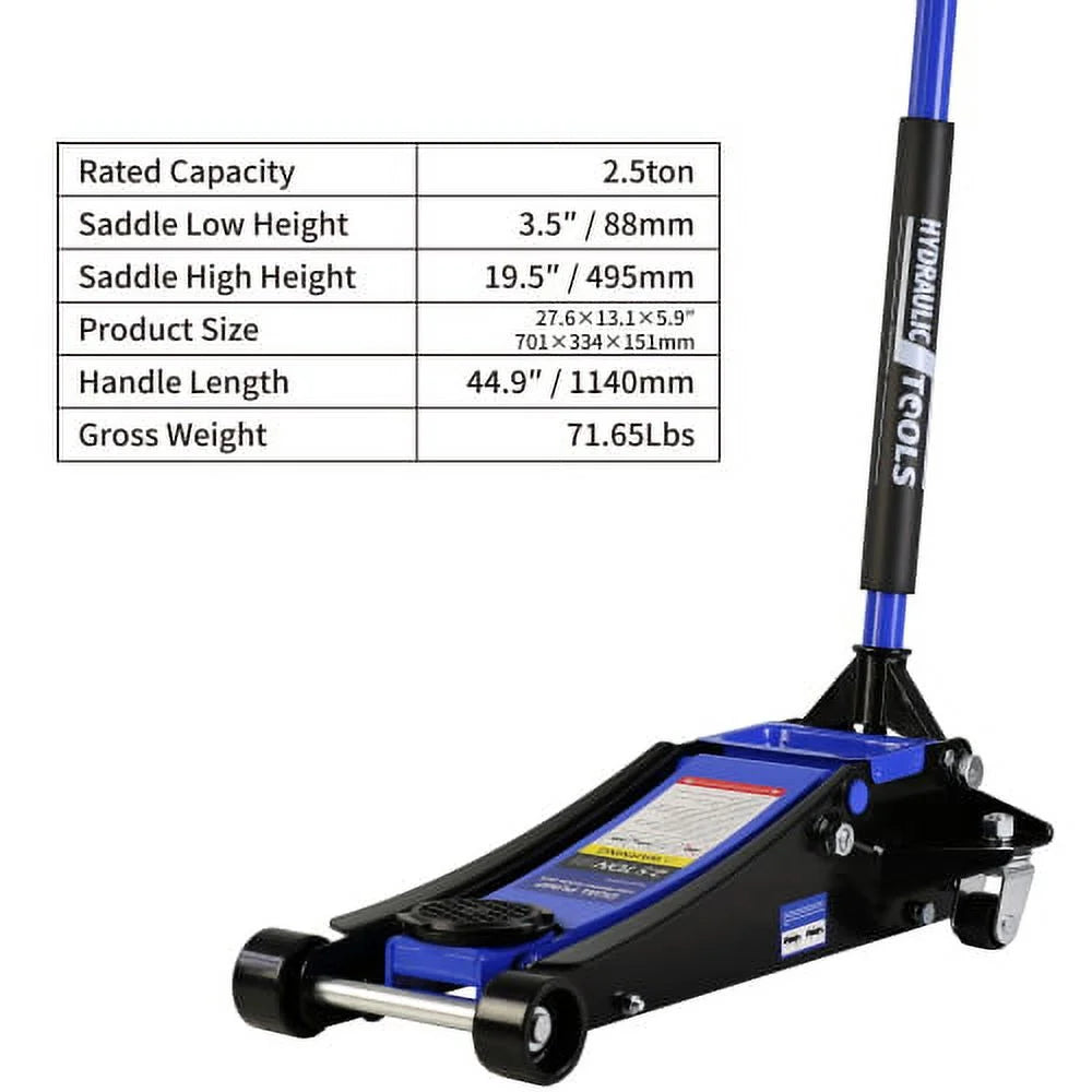 2.5 Ton Low Profile Steel Floor Jack with Dual Pistons N66119