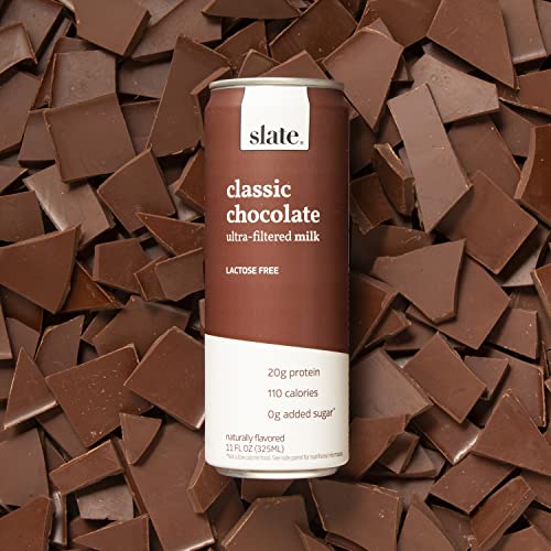 Slate Milk High Protein Dark Chocolate Shake, Lactose Free, 11 fl oz, 12 Cans C31569