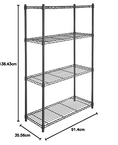 Amazon Basics 5-Shelf Heavy Duty Storage Shelving Unit on Casters, Black A813013