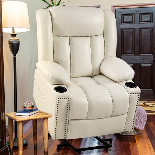 Large Power Lift Chair Recliner for Elderly with Heat and Massage, Dark Brown W500