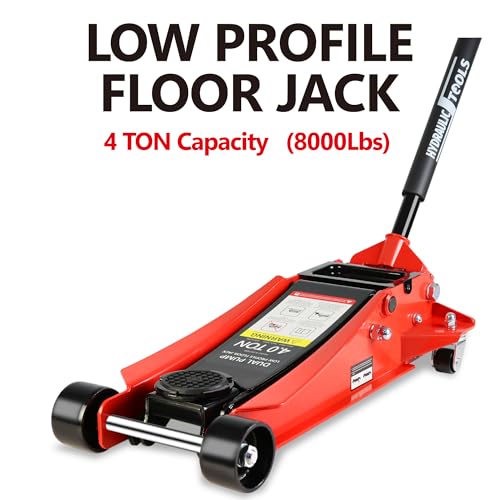 Pvillez Floor Jack, Heavy Duty Hydraulic Low Profile Steel Racing Jack, 2 Ton Capacity Blue H10635