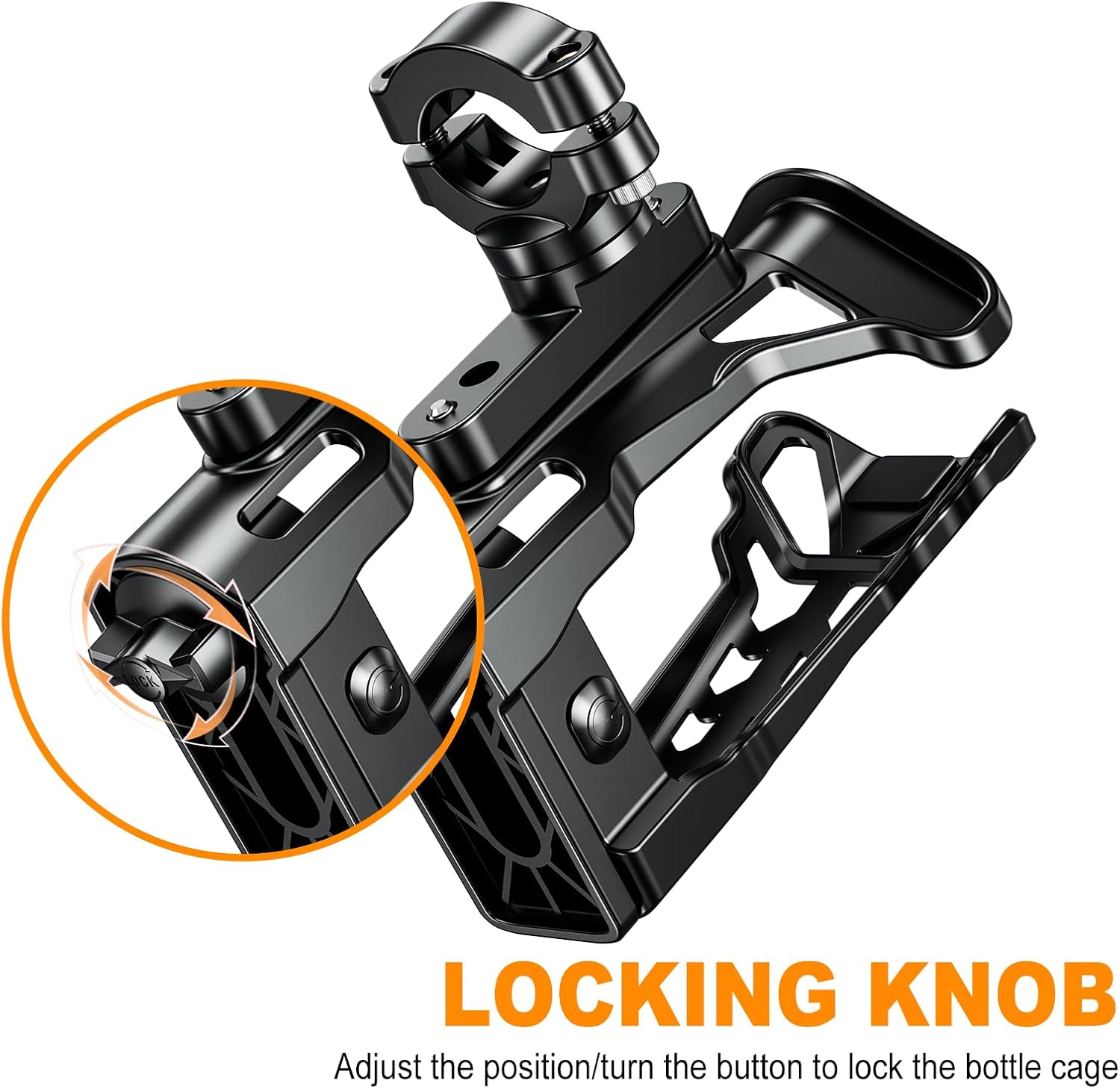 Motorcycle Cup Holder with 360° Rotation, Matte Black P473632