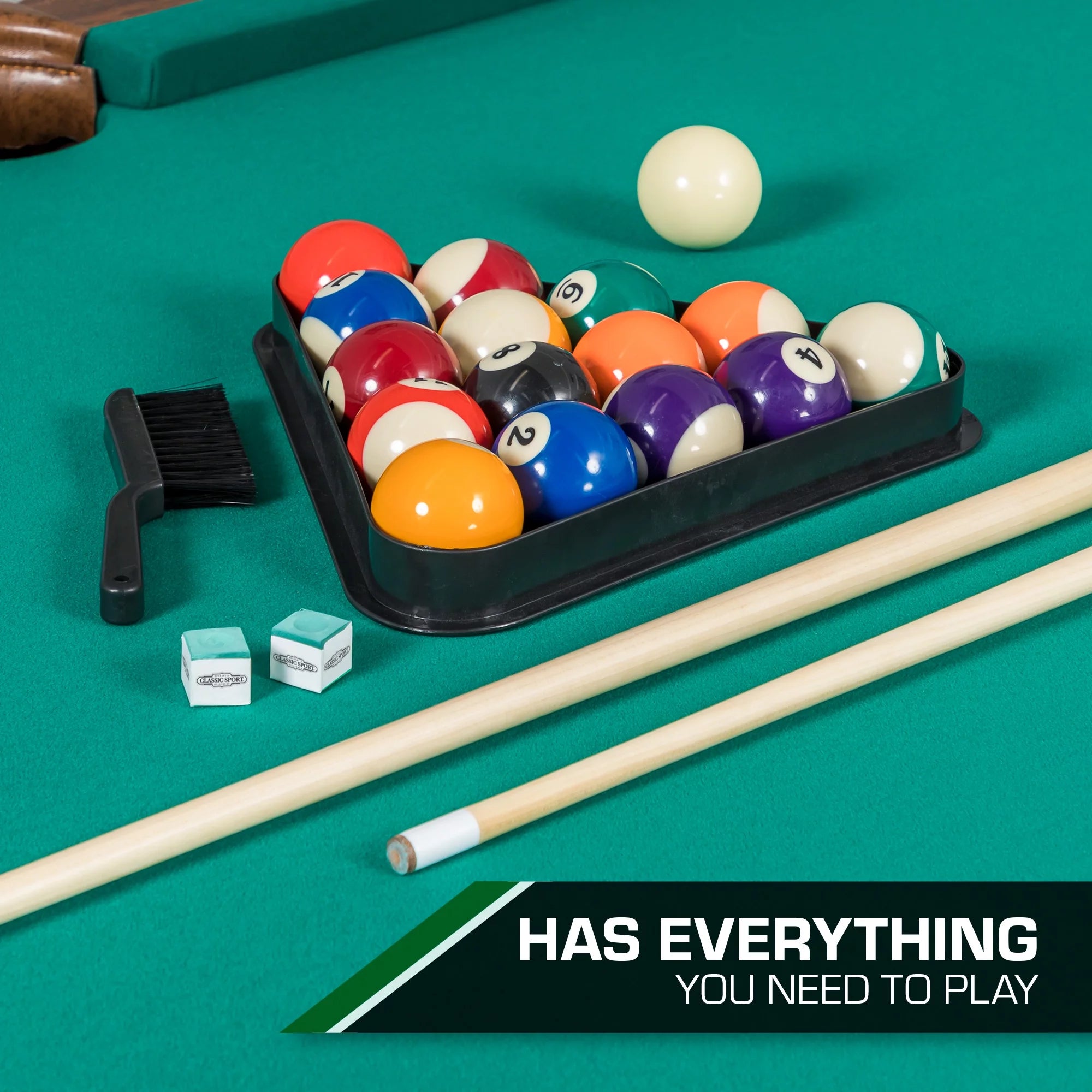 Classic Sports Brighton 87" Billiard Pool Table in Green E773477