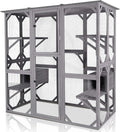 Gutinneen Catio Large Cat House Outdoor Walk in Outdoor Cat Enclosure Indoor Cage Kitty Condo Playpen with Door, Platform & Small House 71" L…