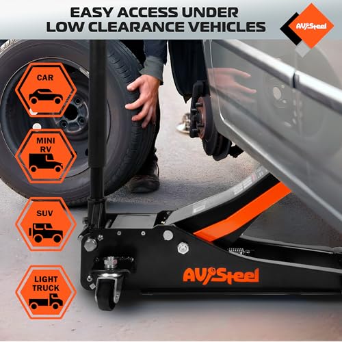 Low Profile Floor Jack 3 Ton Heavy Duty Hydraulic with Dual Pistons U580433