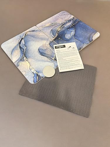 Kitchen Drying Mat for Dishes, Absorbent Quick-Dry, Stone Blue Marble G302750