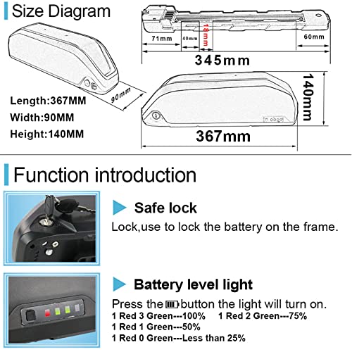 21700 Cell Ebike Battery 52V 19.2AH Electric Bicycle Replacement Lithium Batteries Hailong with Charger and USB Port Y769974