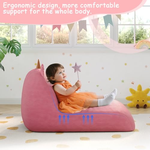 COMAX Unicorn Bean Bag Chair for Kids with Filler, Pink H562644