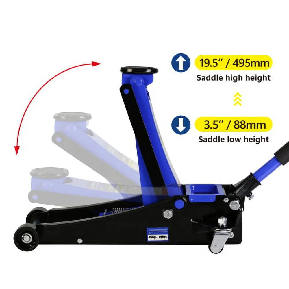 2.5 Ton Low Profile Steel Floor Jack with Dual Pistons N66119