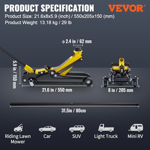 VEVOR 2.5 Ton Low Profile Steel Racing Floor Jack P164