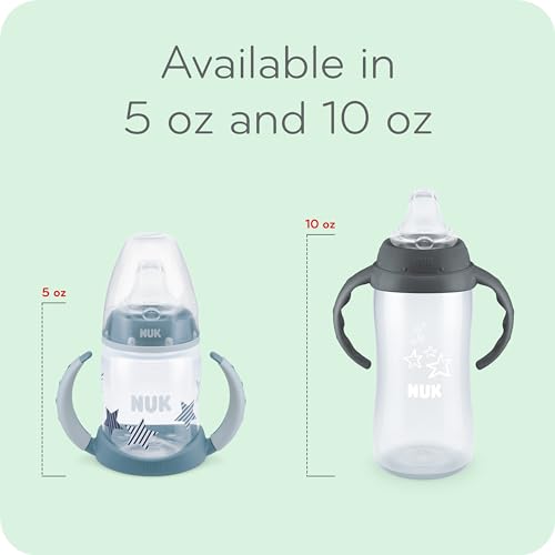 NUK Learner Cup 5 Oz, BPA Free Spill Proof Sippy Cup, 2 Count N57380