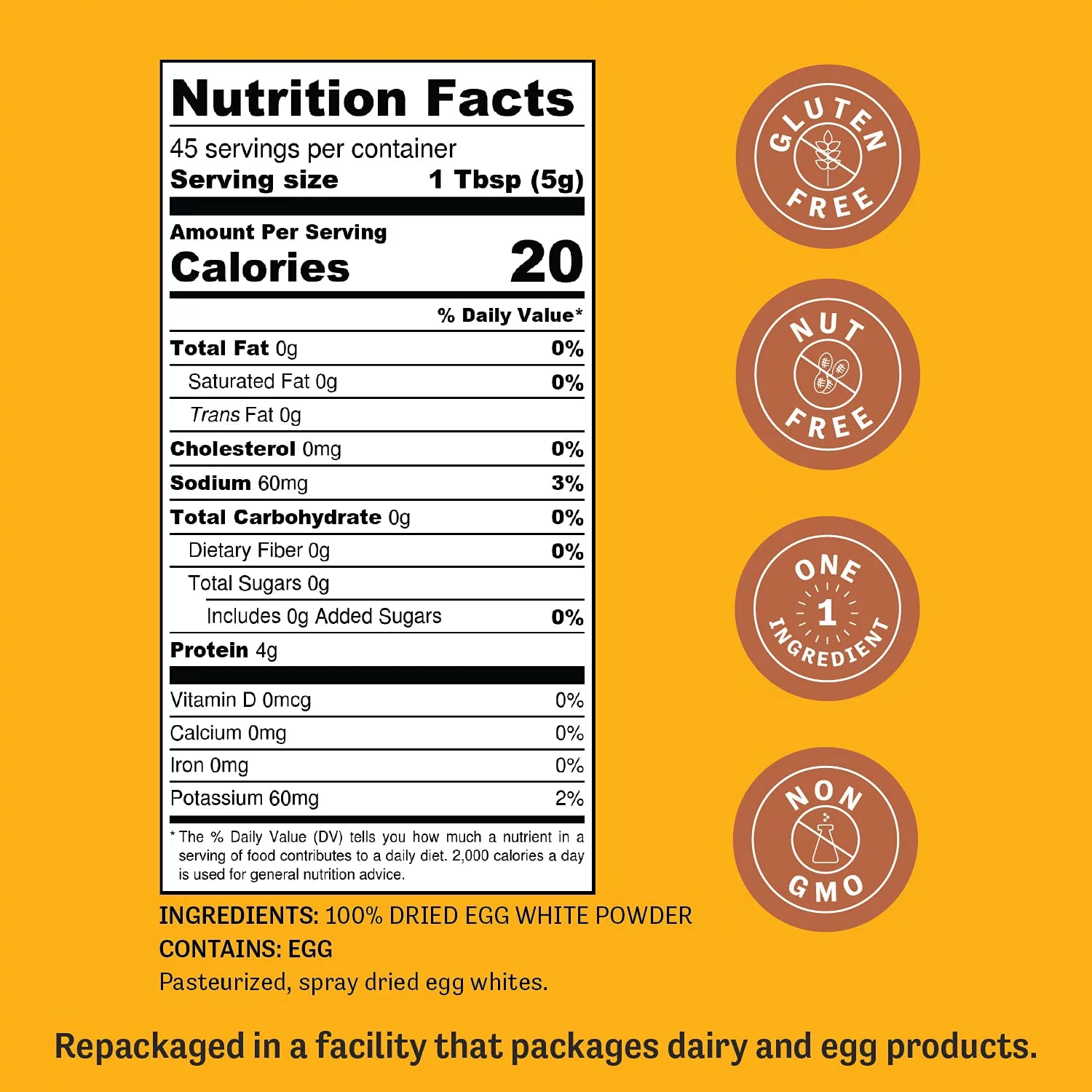 Judee’s Dried Egg White Protein Powder 8 oz, Pasteurized, Non-GMO, Gluten-Free Q6929