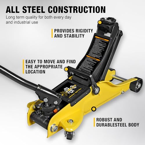 YELLOW JACKET 2.5 Ton Trolley Jack with Carrying Case, 5500 lb Capacity N593266
