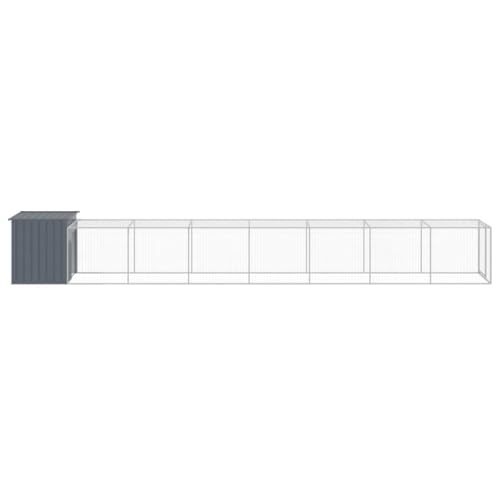 vidaXL Galvanized Steel Chicken Cage with Extended Run Anthracite Y53162