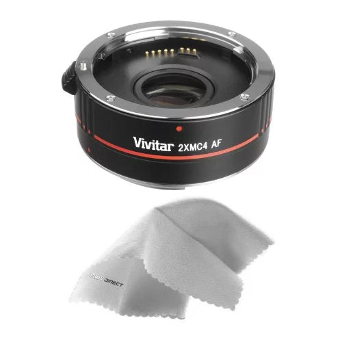 Canon Zoom Telephoto EF 70-300mm f/4-5.6 IS USM 2x Teleconverter (4 Elements) + Nwv Direct Microfiber Cleaning Cloth.