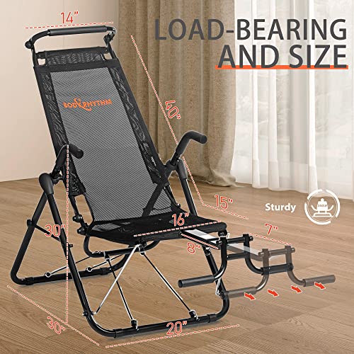 BODYRHYTHM Core & Ab Lounge Workout Chair, Black K63330