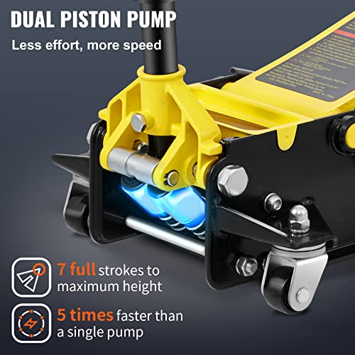 VEVOR 4 Ton Low Profile Steel Racing Floor Jack with Dual Pistons P580979