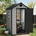 7.3 x 12 FT Resin Outdoor Storage Shed with Floor, Grey S427927