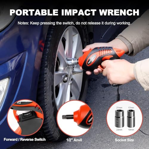 5 Ton 12V Electric Car Jack Kit with Impact Wrench and Tire Inflator V130295