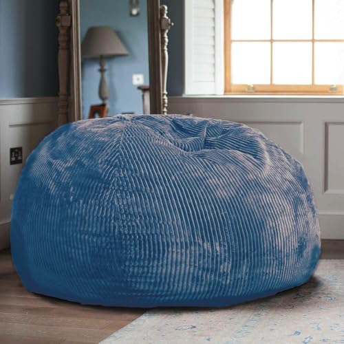 Faux Fur Bean Bag Chair for Adults with Filling, Blue J1419