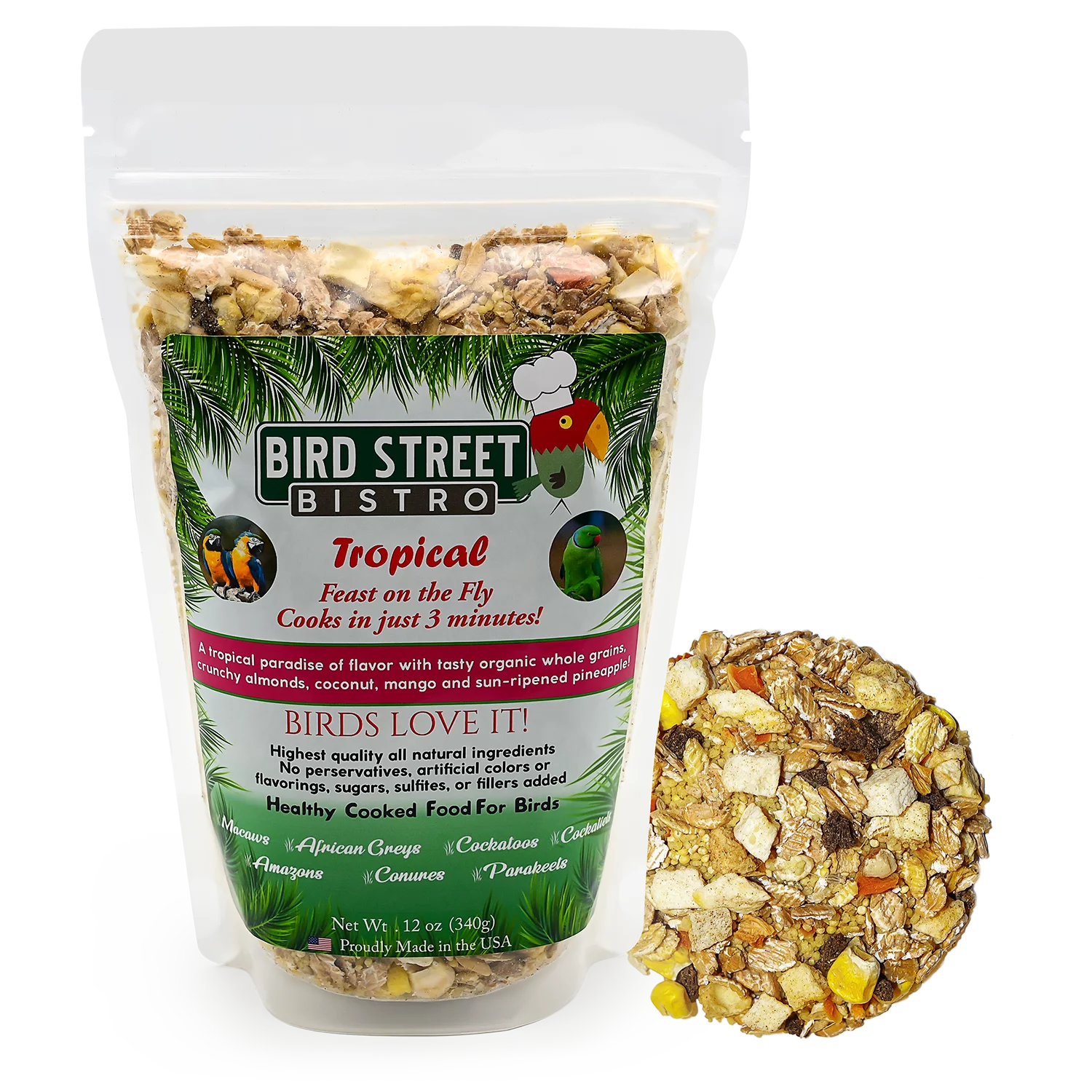 Tropical Feast Bird Street Bistro Natural Parrot Food D409356