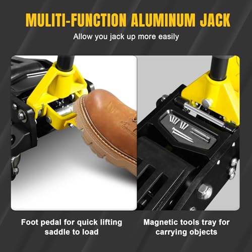 YELLOW JACKET 2.5 Ton Trolley Jack with Carrying Case, 5500 lb Capacity N593266