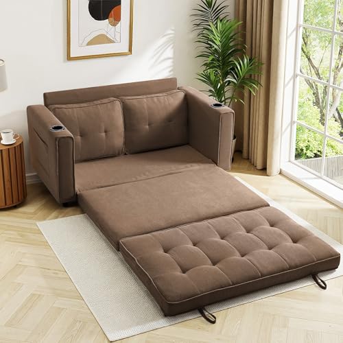 Loveseat Sleeper Sofa Bed Convertible Futon Couch Dark Blue Y2868