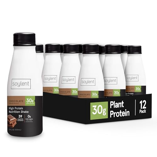 Soylent Complete Protein Shake, Chocolate, 30g Protein, Vegan, 11oz (12 Pack) S70120