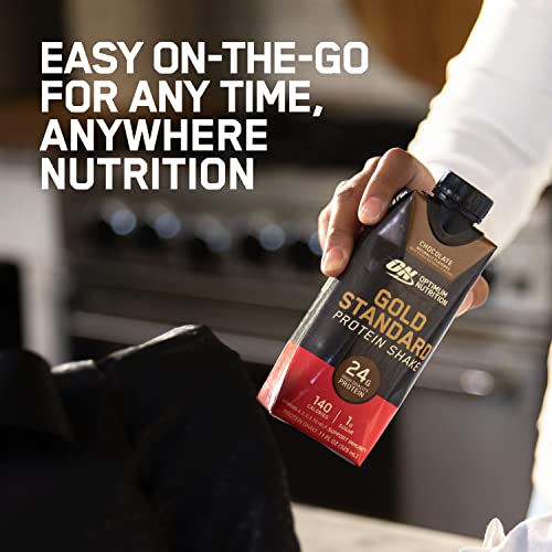 Optimum Nutrition Gold Standard Protein Shake, Chocolate, 11 Fl Oz, 12 Count P897