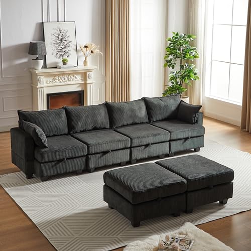 FANYE L/U-Shaped Modular Storage Sectional Sofa with 2 Pillows S72583