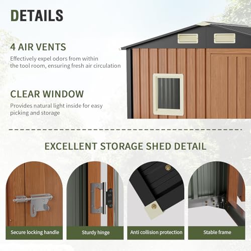 Outdoor Storage Shed 5x3 Ft Metal Steel with Lockable Door N4246