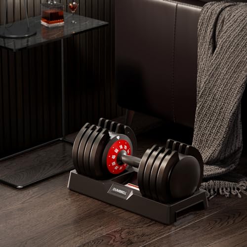 SogesPower Adjustable Dumbbells 5LB to 110LB with Anti-Slip Metal Handle for Home Gym S1488