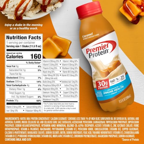 Premier Protein Shake Café Latte, 30g Protein, 11.5 fl oz, 12 Pack B4466
