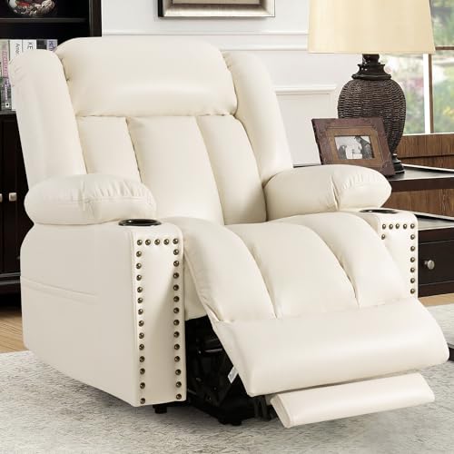 Large Power Lift Chair Recliner for Elderly with Heat and Massage, Dark Brown W500