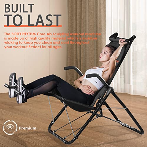 BODYRHYTHM Core & Ab Lounge Workout Chair, Black K63330