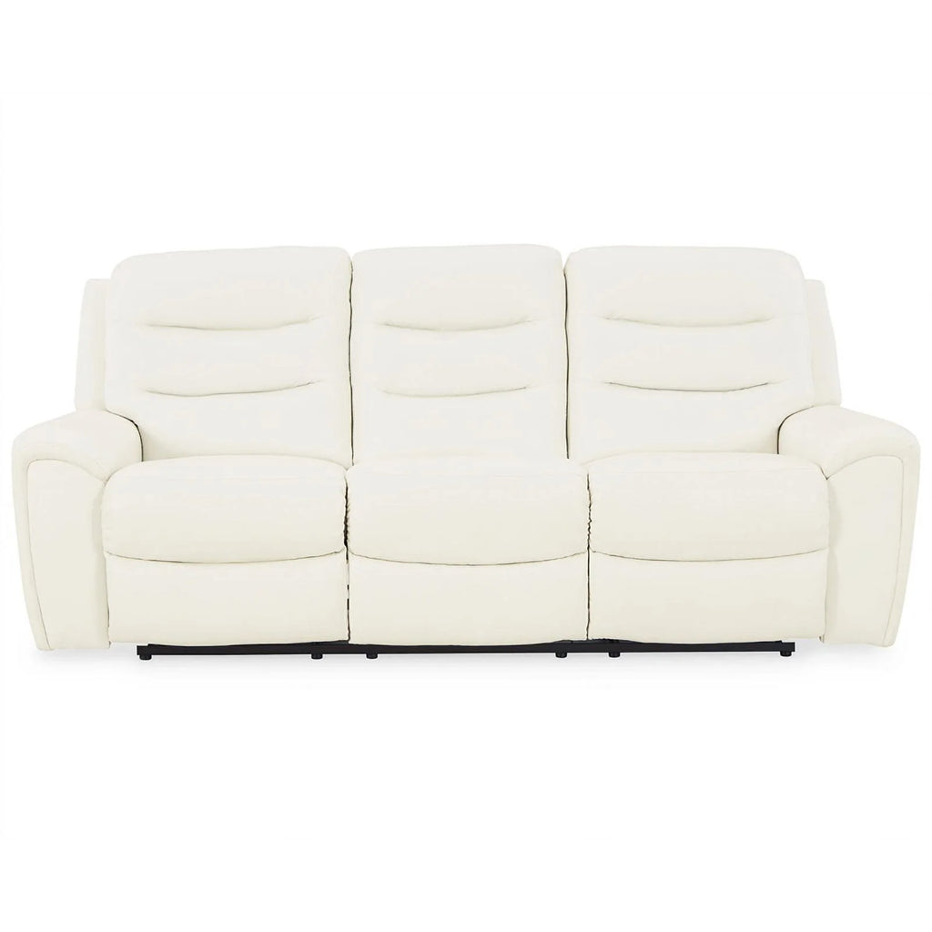 Ashley Furniture Warlin Faux Leather Power Reclining Sofa White V71079
