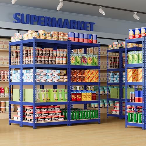 Yaheetech 5-Tier Heavy Duty Garage Shelving Unit, Adjustable Metal Storage Rack, Blue J339478