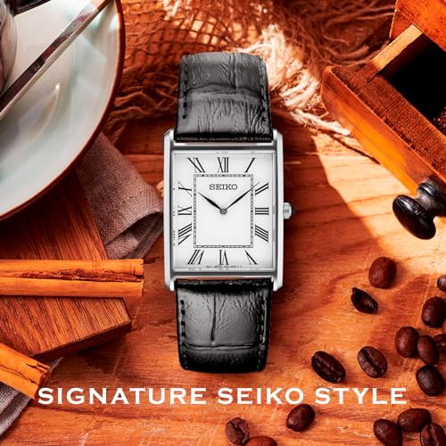SEIKO Essentials Men's Water Resistant Leather Strap Watch A894
