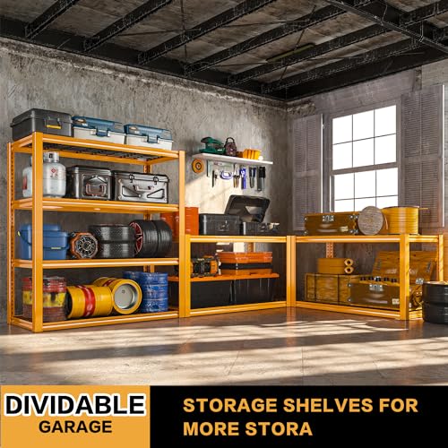 REIBII 40" W Garage Shelving 4-Tier Heavy Duty Adjustable Metal Shelves G342