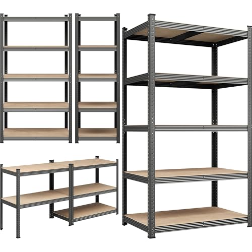 Yaheetech 5-Tier Heavy Duty Garage Shelving Unit, Adjustable Metal Storage Rack, Blue J339478