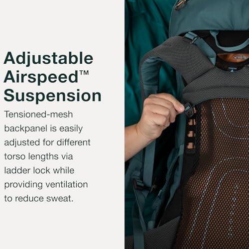 Osprey Rook 65L Men's Backpacking Backpack, Dark Charcoal/Silver Lining X67721
