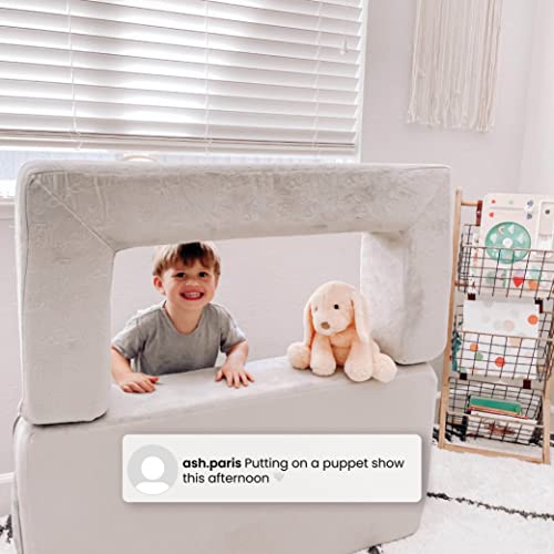 Delta Children Serta Perfect Sleeper Convertible Sofa & Play Set with 2 Ottomans, Grey O22117