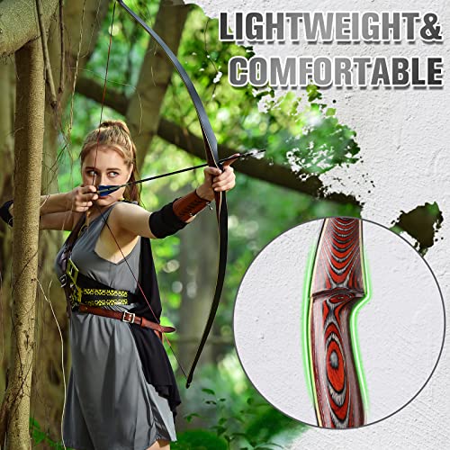 58" Laminated Recurve Bow Hunting Archery 20-60lbs Z3204