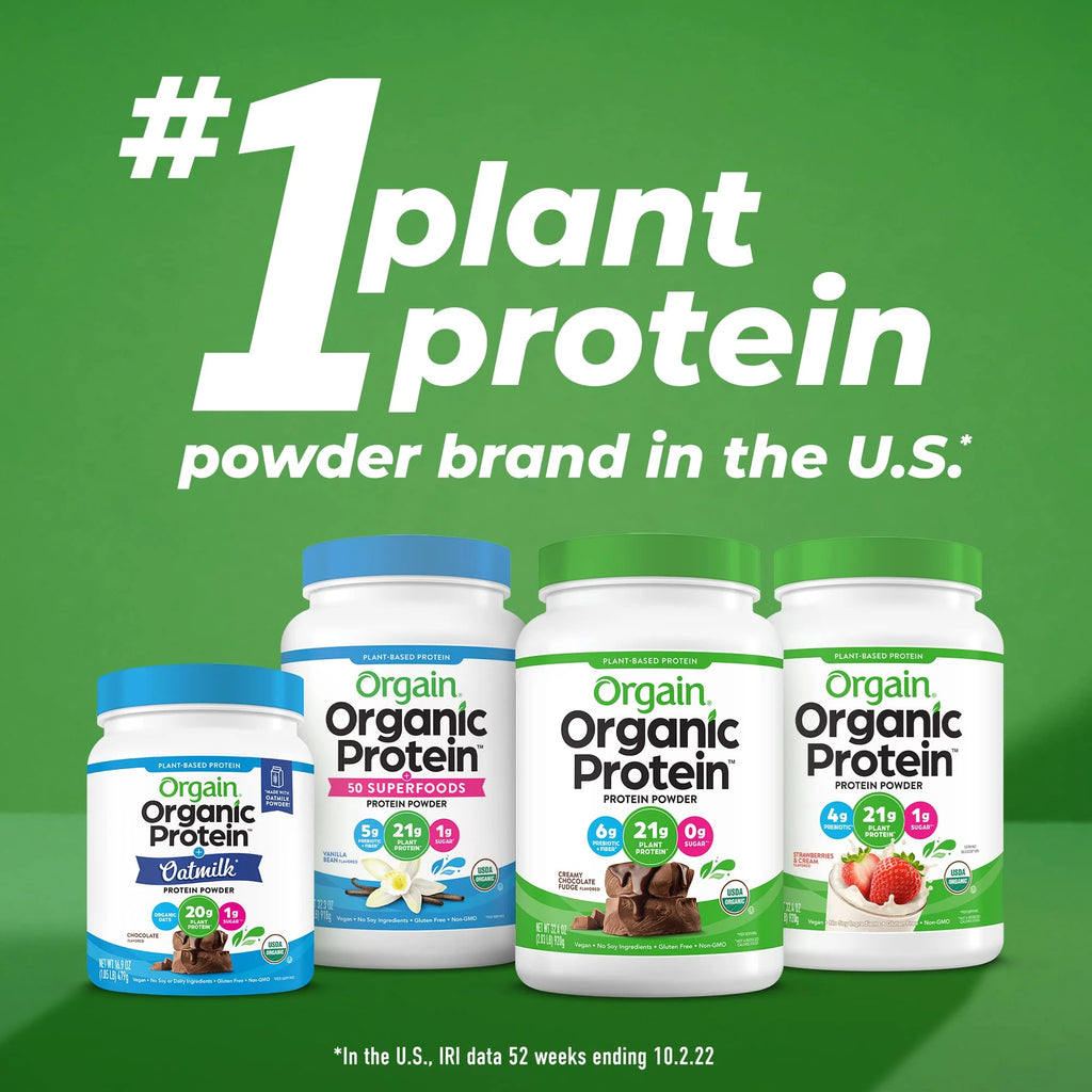 Orgain Organic Vegan Protein Powder Vanilla Bean, 21g Plant Based Protein, 2.02lb D9636