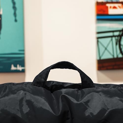 Big Joe Dorm Bean Bag Chair with Drink Holder, Black Smartmax, 3 ft Q1693